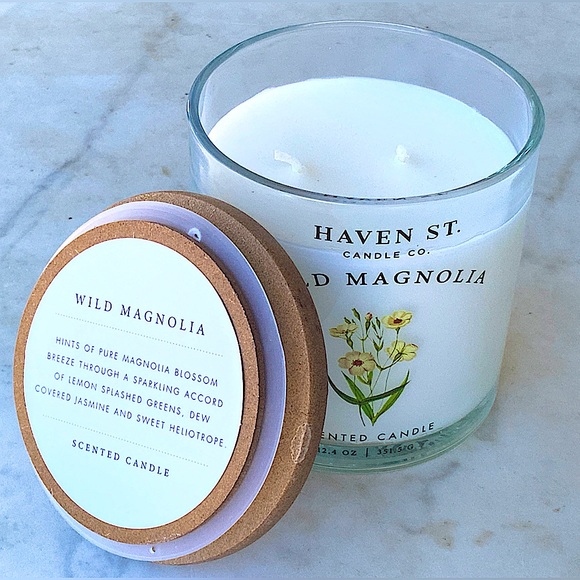 HAVEN STREET CANDLE WILD MAGNOLIA RICHLY SCENTED NEW 12 OZ 2 WICK NEW - Picture 3 of 4
